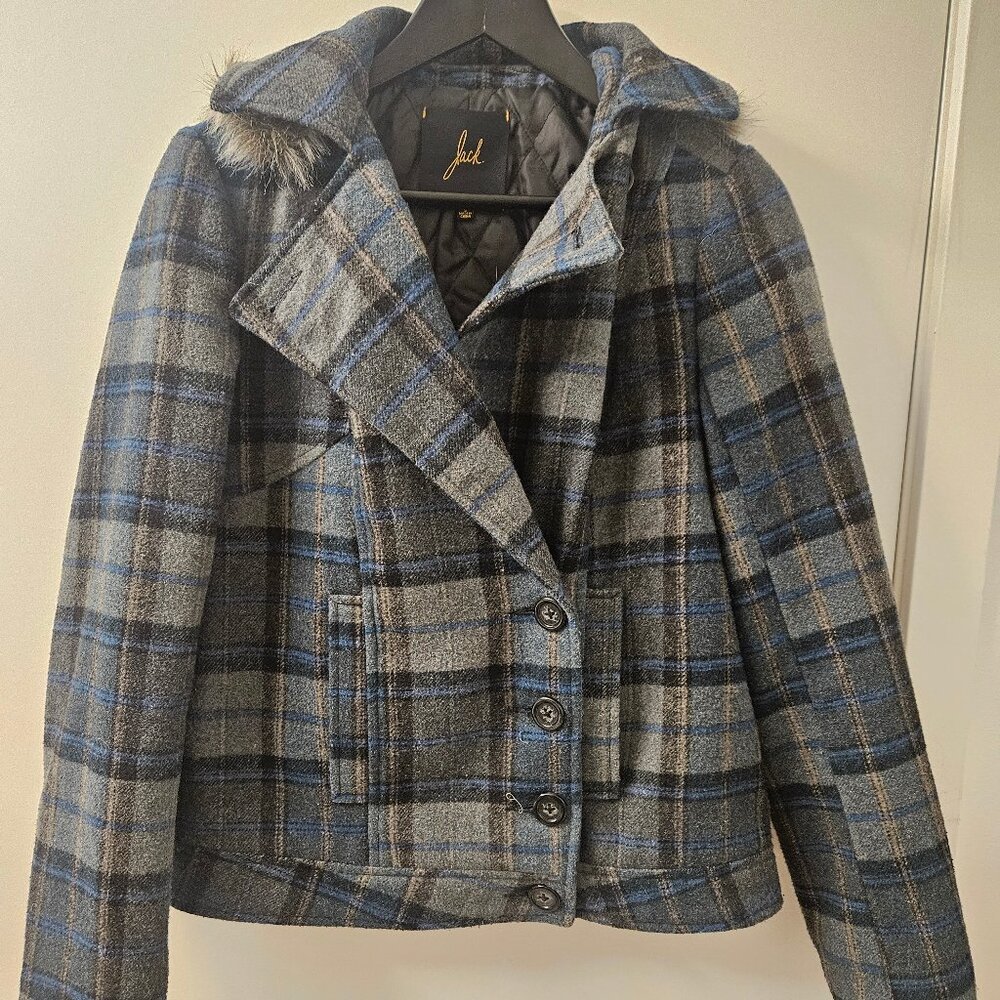 Jack by BB Dakota Plaid Jacket with removable hood